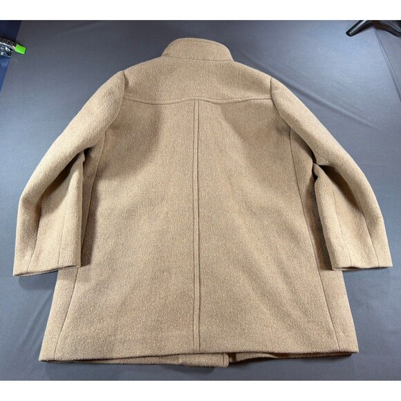 J Crew BU261 Womens Wool City Coat Long Sleeve Zip-Up Button Neck Tan 18 - Picture 14 of 14